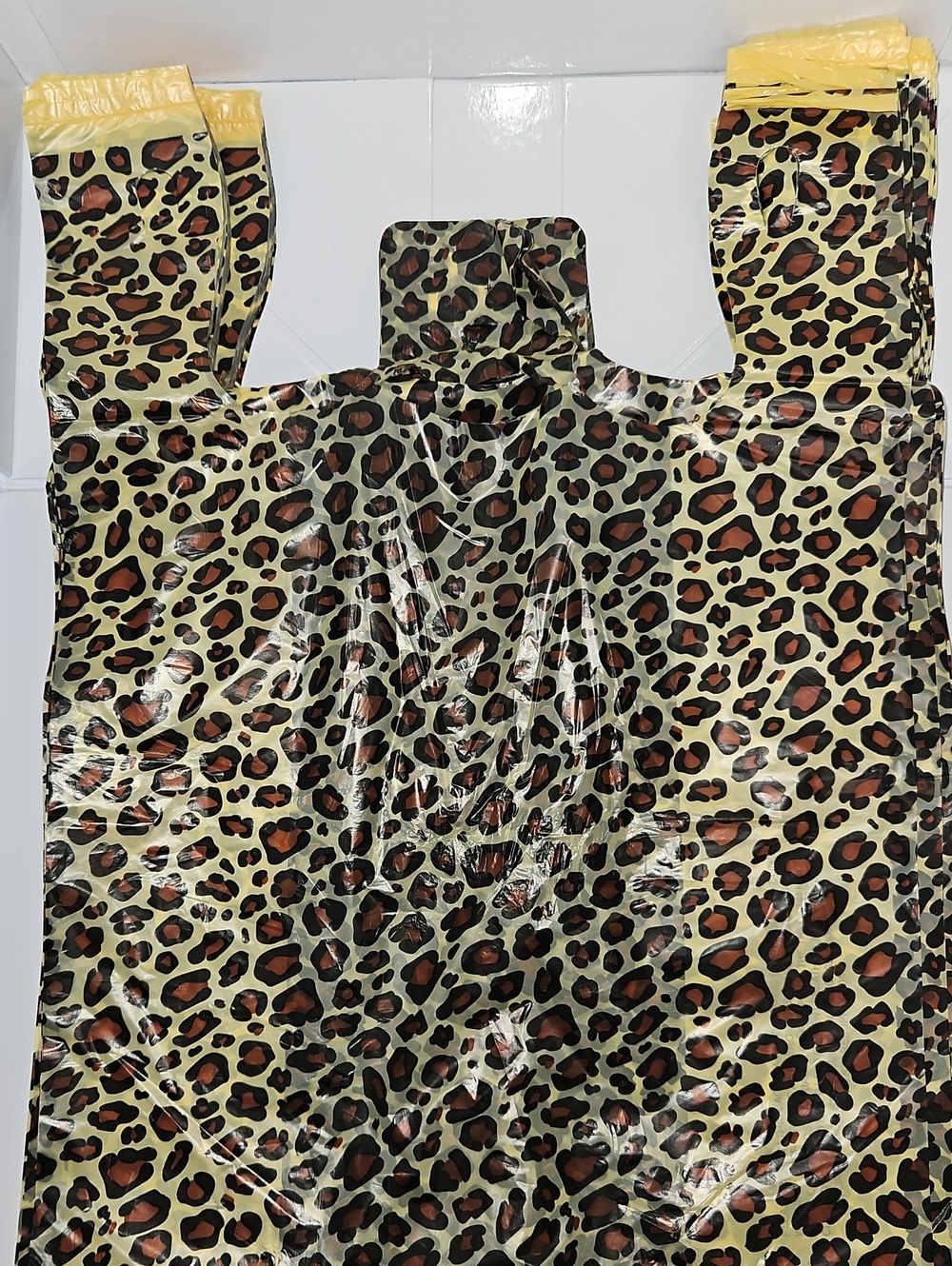 Leopard Print Plastic T-Shirt Bags 50 Qty